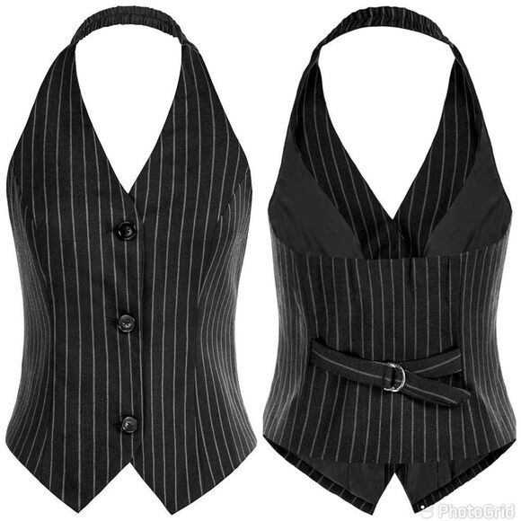 Belle Poque Vest for Work Vintage Button Down Suit Waistcoat - Picture 1 of 14